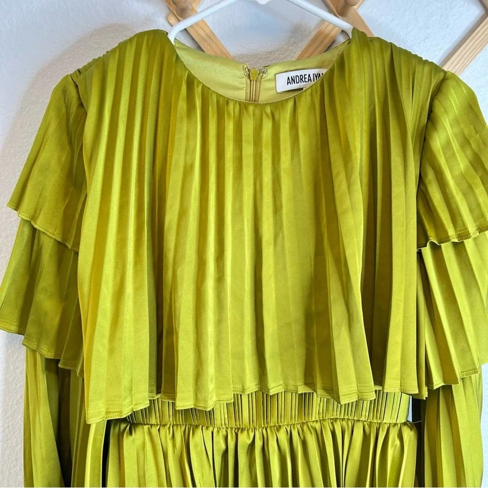 Andrea Iyamah Raffle Pleated Satin Formal Dress - Picture 6 of 13